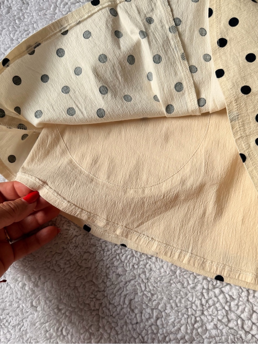 Abercrombie & Fitch Cream Mini Dress with Black Polka Dots - Picture 6 of 10